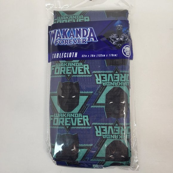 New Marvel's Black Panther Wakanda Forever Tablecloth 52" x 70"‎ Birthday Party - Picture 1 of 8